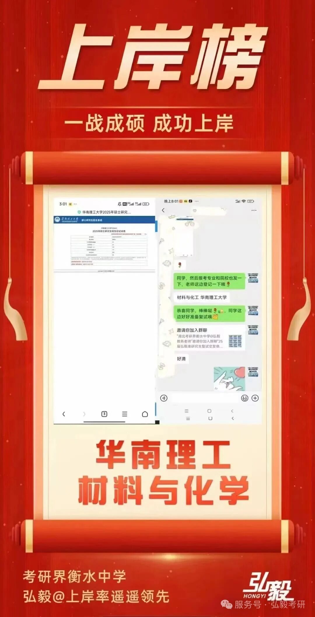 华南理工大学材料与化工上岸榜
